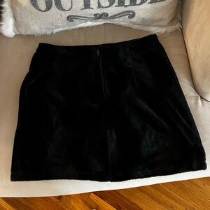 Holiday Black Velvet Mini Skirt